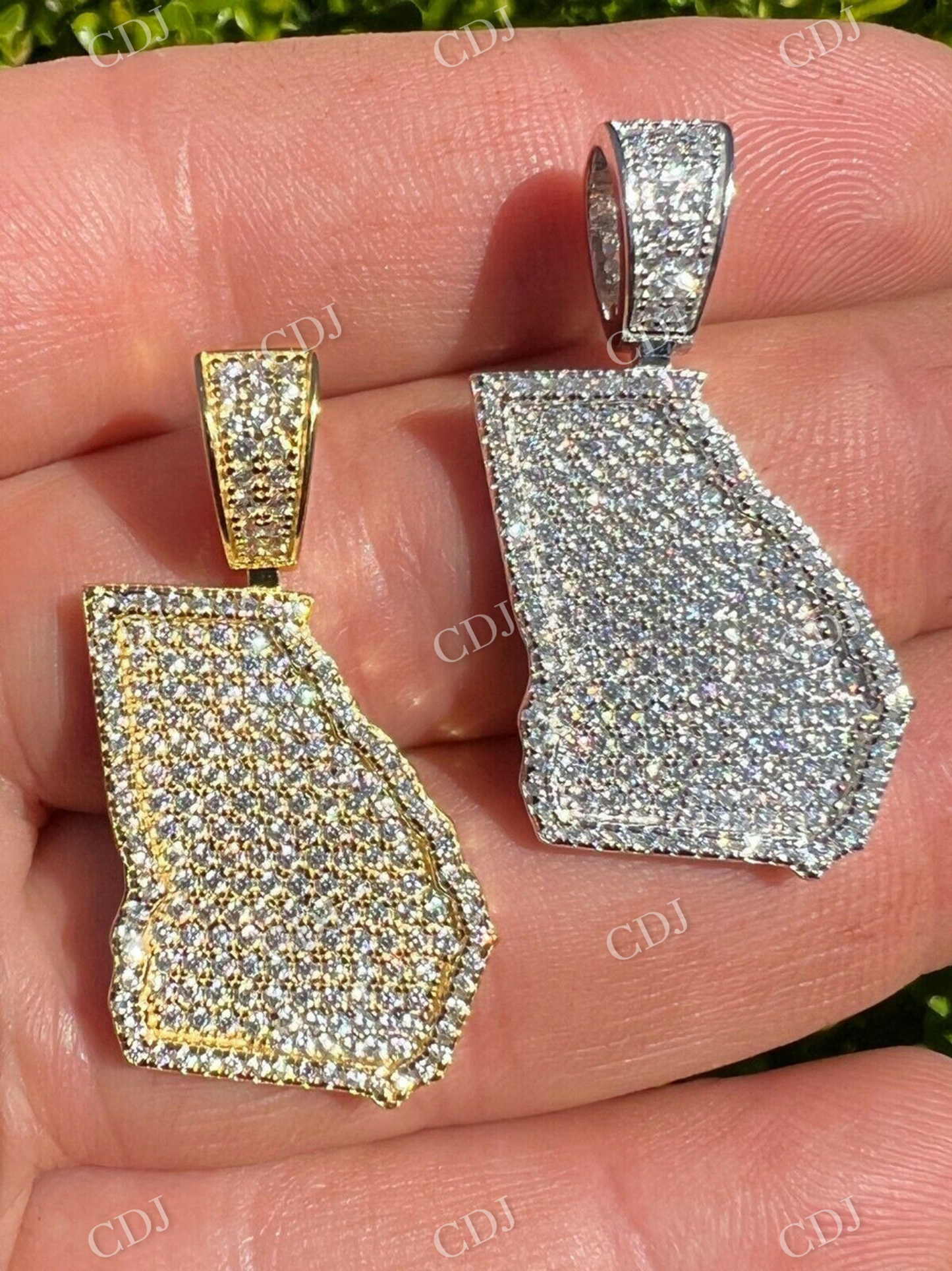 Natural Diamond Georgia Shape Atlanta Pendant  customdiamjewel   