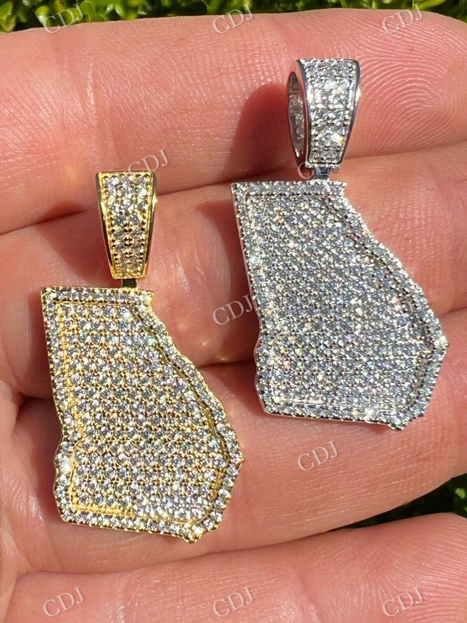 Natural Diamond Georgia Shape Atlanta Pendant  customdiamjewel   