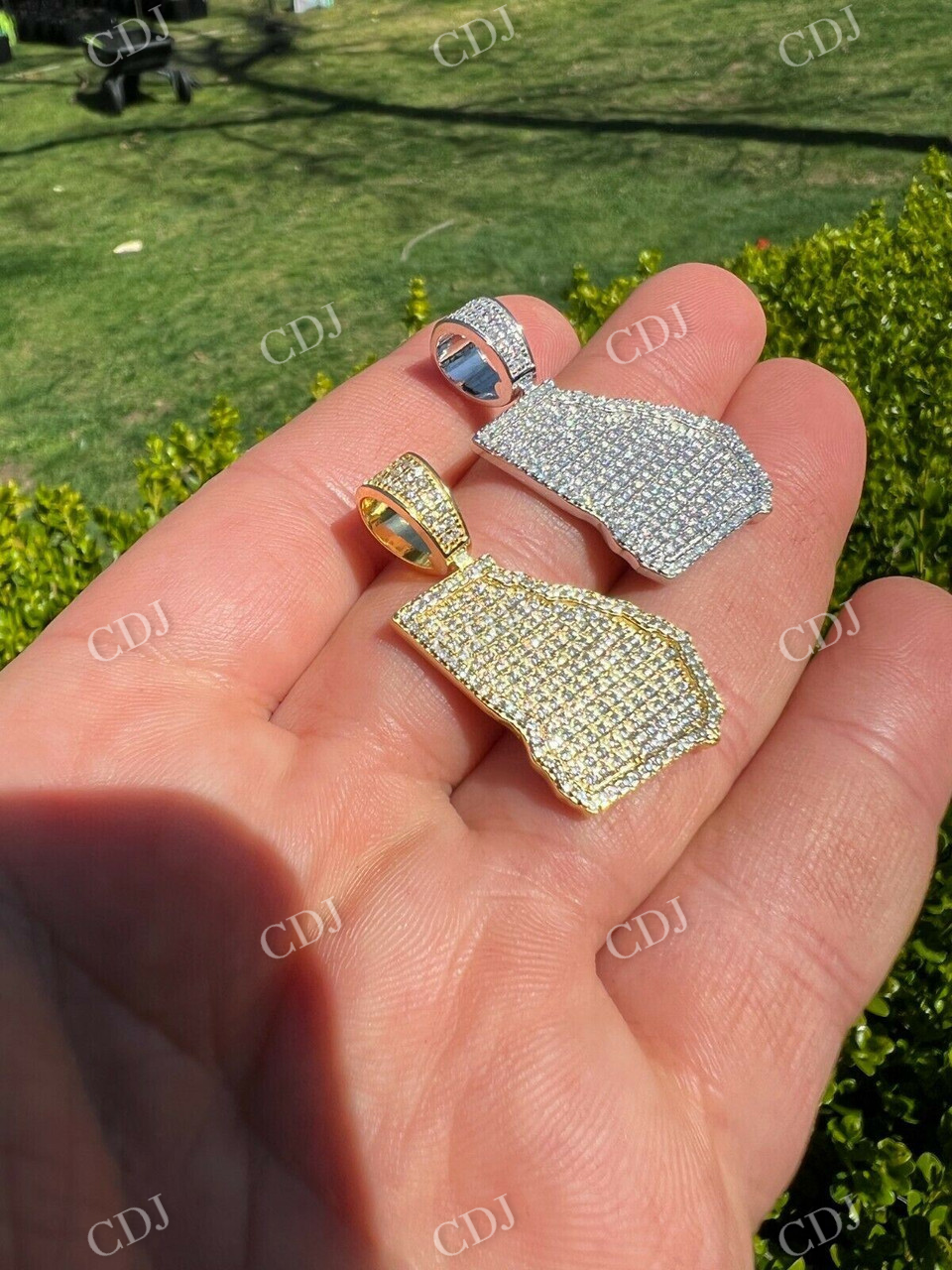 Natural Diamond Georgia Shape Atlanta Pendant  customdiamjewel   