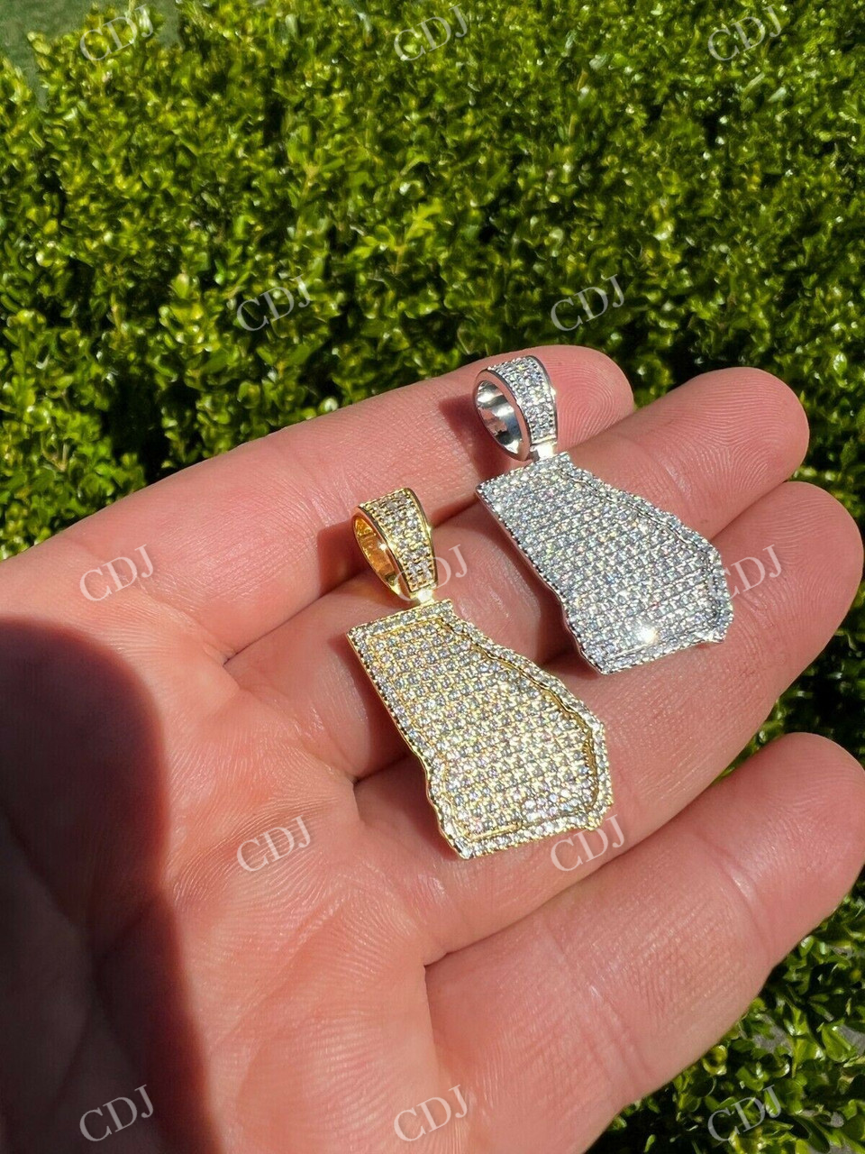 Natural Diamond Georgia Shape Atlanta Pendant  customdiamjewel   