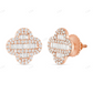 0.85 CTW Baguette & Round Diamond Clover Stud Earrings Stud earrings CustomDiamJewel
