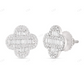 0.85 CTW Baguette & Round Diamond Clover Stud Earrings Stud earrings CustomDiamJewel