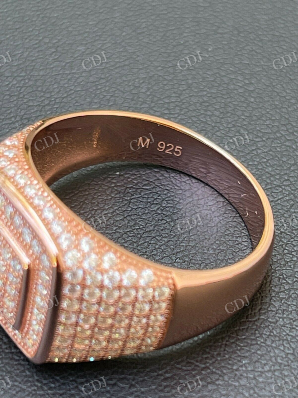 14K Rose Gold Hip Hop Icy Ring For Men  customdiamjewel   