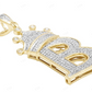 1.75" 0.60 CTW 10K Gold Natural Diamond Crown Initial "B" Pendant CustomDiamJewel