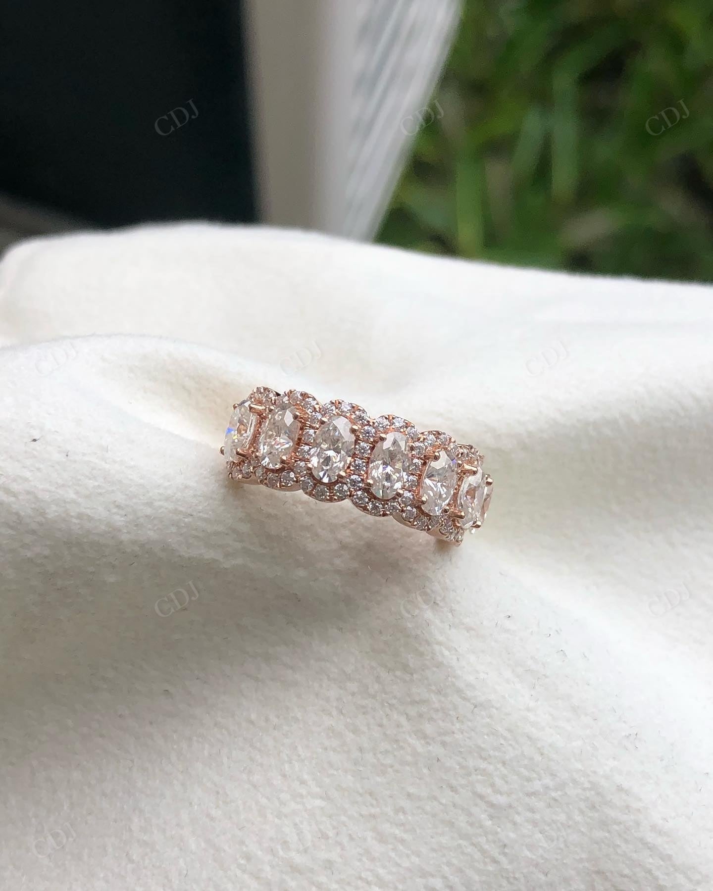 Oval Cut Lab Grown Diamond Gold Wedding Band customdiamjewel