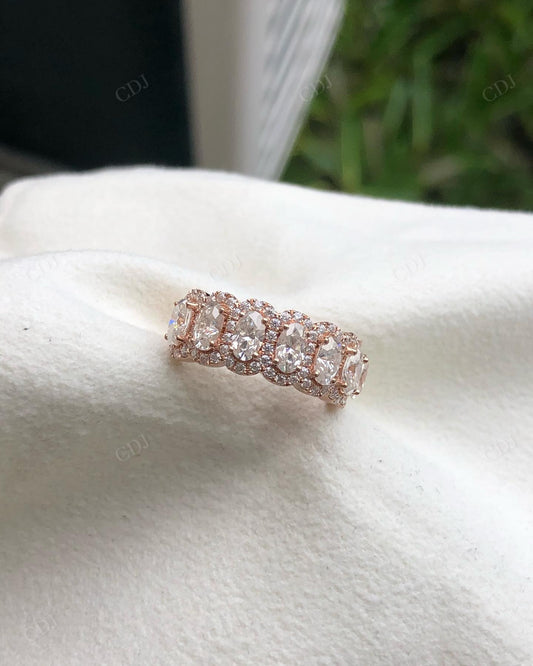 Oval Cut Lab Grown Diamond Gold Wedding Band customdiamjewel