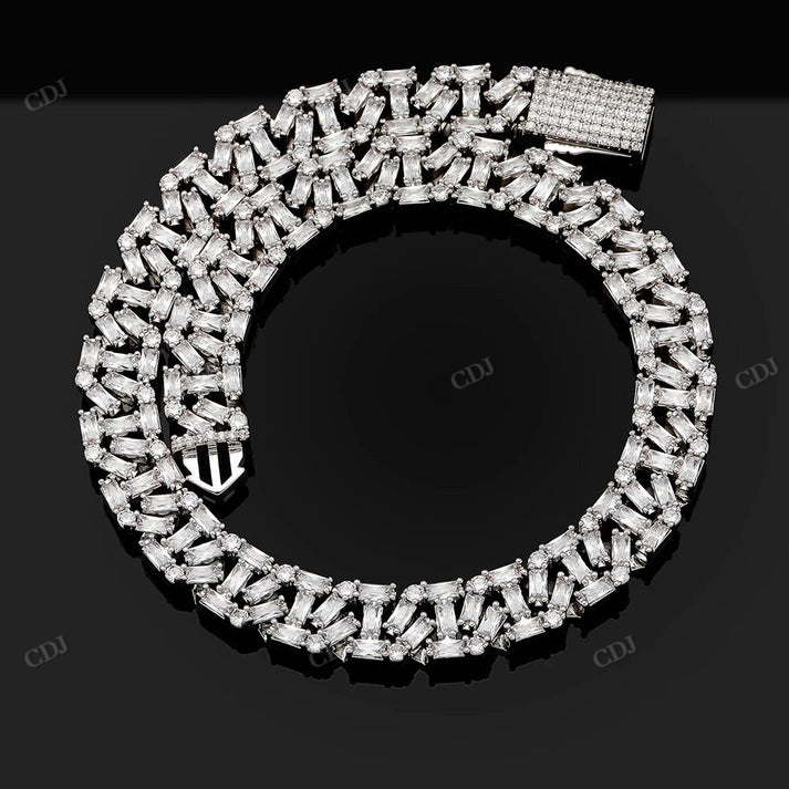 13mm Square design Baguette Diamond Hip Hop Chain hip hop jewelry CustomDiamJewel