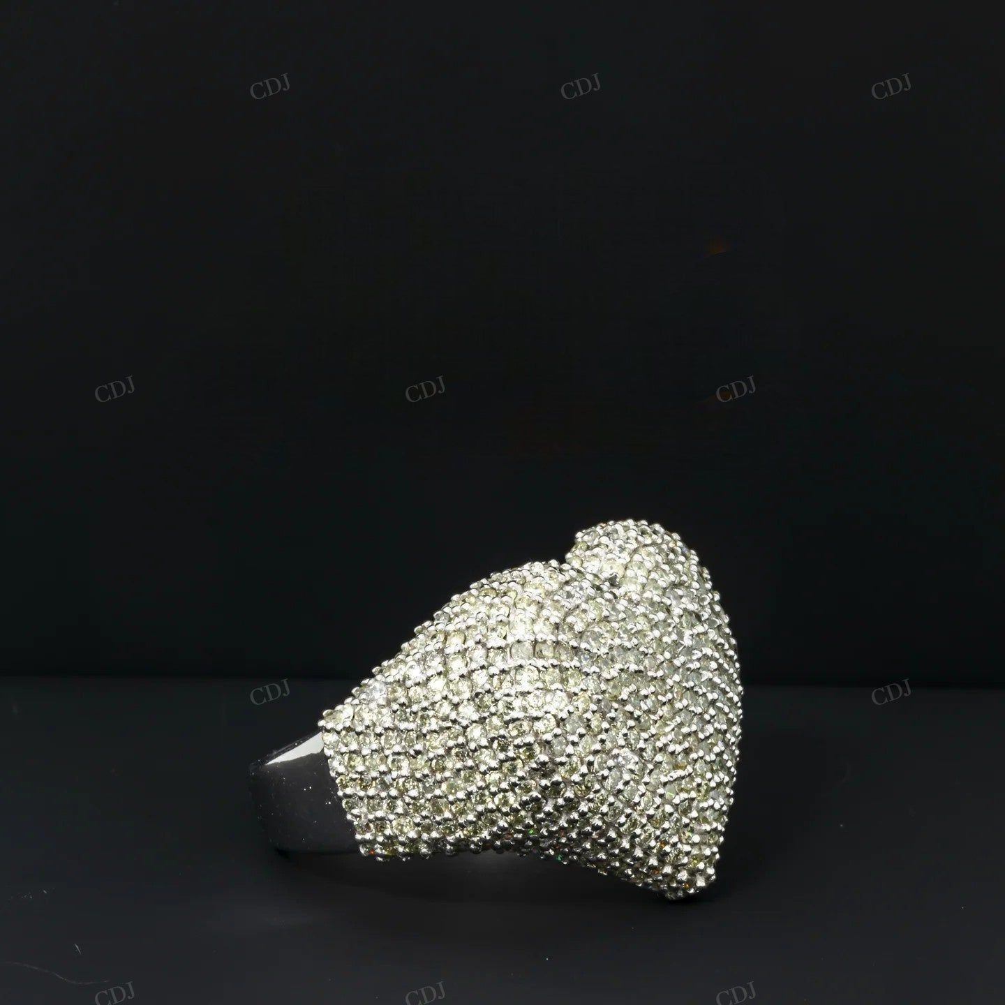 Silver Moissanite Heart Cluster Ring customdiamjewel