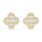 0.85 CTW Baguette & Round Diamond Clover Stud Earrings Stud earrings CustomDiamJewel