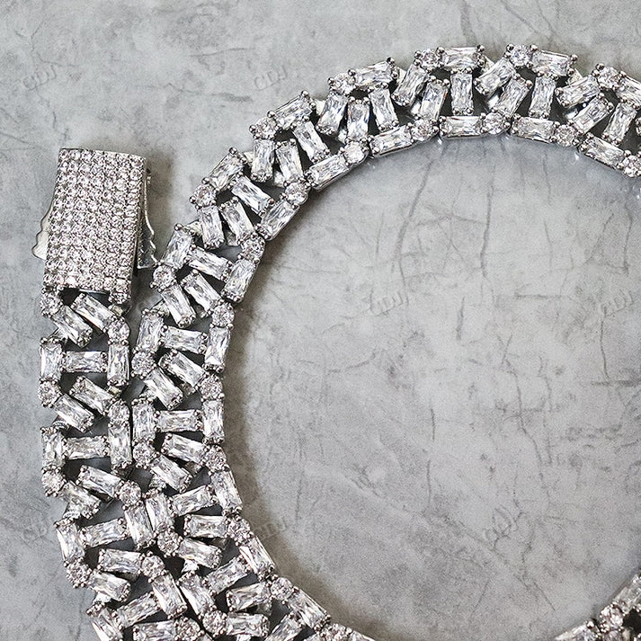 13mm Square design Baguette Diamond Hip Hop Chain hip hop jewelry CustomDiamJewel