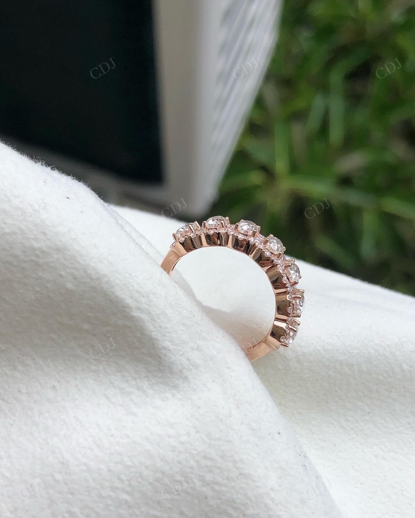 Oval Cut Lab Grown Diamond Gold Wedding Band customdiamjewel