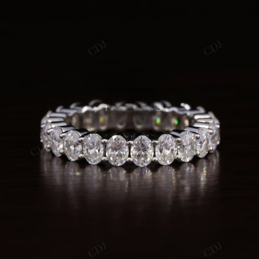 3.90CTW Oval Cut Lab Grown Diamond Full Eternity Wedding Band  customdiamjewel 10KT White Gold VVS-EF
