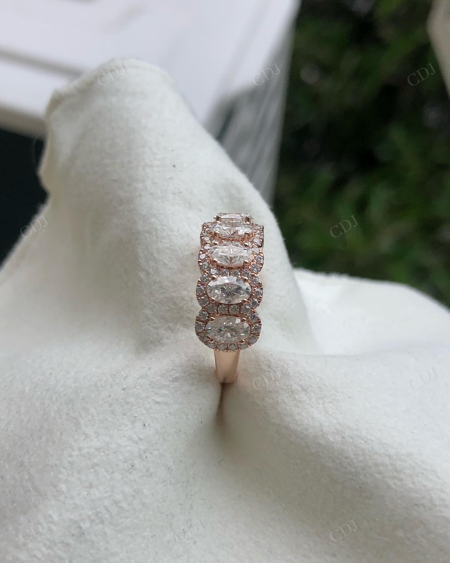 Oval Cut Lab Grown Diamond Gold Wedding Band customdiamjewel