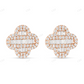 0.85 CTW Baguette & Round Diamond Clover Stud Earrings Stud earrings CustomDiamJewel
