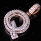 1.5" 1.5 CTW 14K Gold Real Diamond Custom 3D Initial 'Q' Letter Pendant CustomDiamJewel