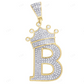 1.75" 0.60 CTW 10K Gold Natural Diamond Crown Initial "B" Pendant CustomDiamJewel