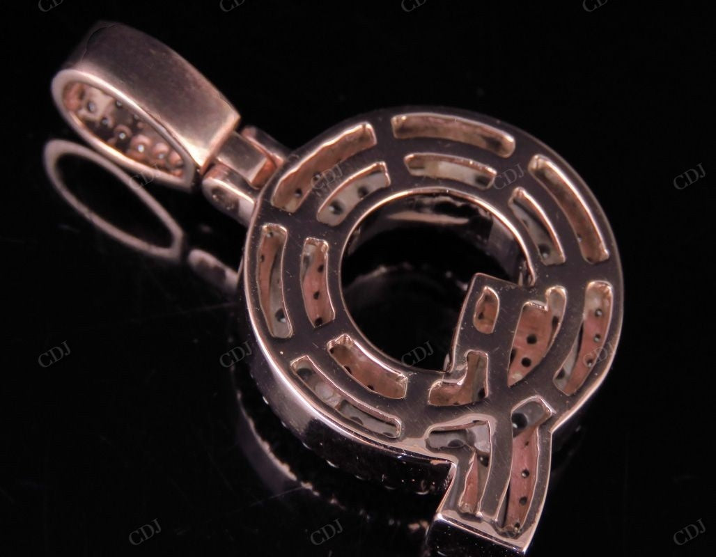 1.5" 1.5 CTW 14K Gold Real Diamond Custom 3D Initial 'Q' Letter Pendant CustomDiamJewel