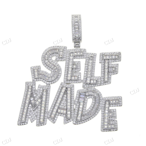 Baguette Moissanite Diamond SELF MADE Pendant hip hop jewelry customdiamjewel
