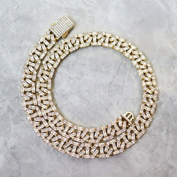 13mm Square design Baguette Diamond Hip Hop Chain hip hop jewelry CustomDiamJewel