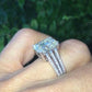 Radiant Cut Triple Row Split Shank Moissanite Engagement Ring  customdiamjewel   