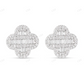 0.85 CTW Baguette & Round Diamond Clover Stud Earrings Stud earrings CustomDiamJewel