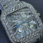 Full White Cartier Skeleton Bust Down ETA Swiss Movement Watch For Men customdiamjewel