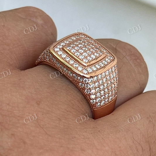 14K Rose Gold Hip Hop Icy Ring For Men  customdiamjewel   