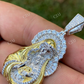 Virgin Mary Hip Hop Two Tone Pendant  customdiamjewel   