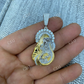 Virgin Mary Hip Hop Two Tone Pendant  customdiamjewel   