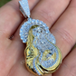 Virgin Mary Hip Hop Two Tone Pendant  customdiamjewel   