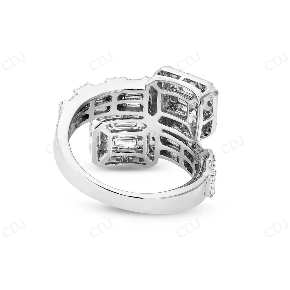 10K Gold Square Accent Baguette Diamond Wrap Ring hip hop jewelry CustomDiamJewel