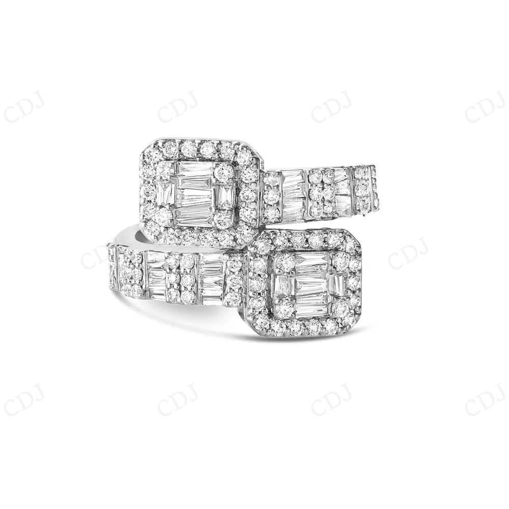 10K Gold Square Accent Baguette Diamond Wrap Ring hip hop jewelry CustomDiamJewel