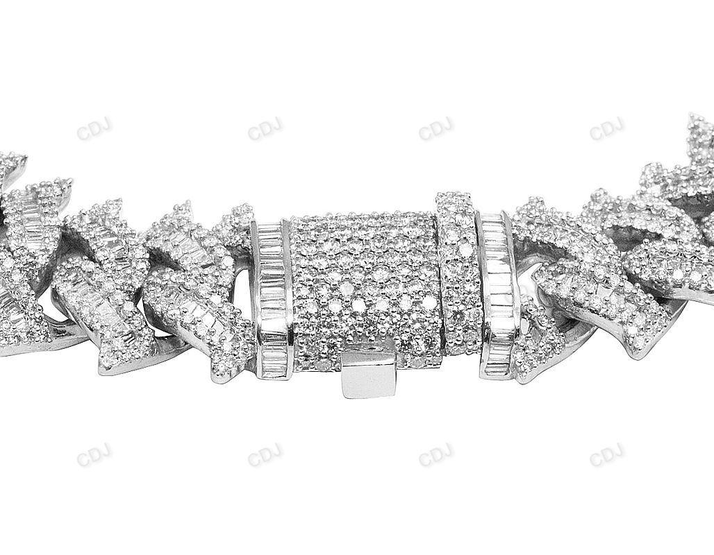 925 Sterling Silver VVS Moissanite Spiked Link Bracelet