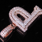 1.5" 1.7 CTW 14K Two Tone Gold Real Diamond Custom Initial 'P' Letter Pendant CustomDiamJewel