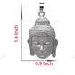 Sterling Silver Solid Buddha Pendant hip hop jewelry CustomDiamJewel