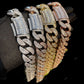 925 Silver Round Baguette Cut Two Tone Miami Cuban Link Chain CustomDiamJewel