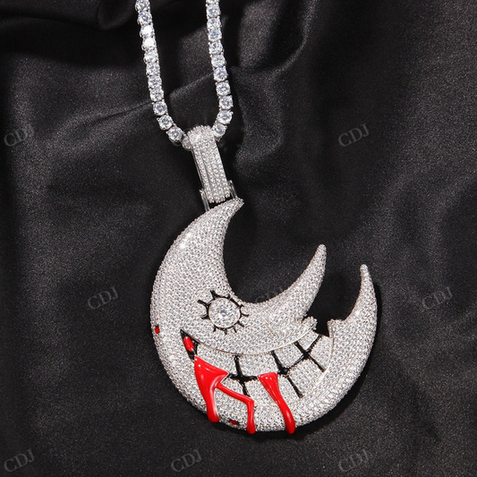 Hip Hop Devil Face Enamel Printed Pendant hip hop jewelry CustomDiamJewel