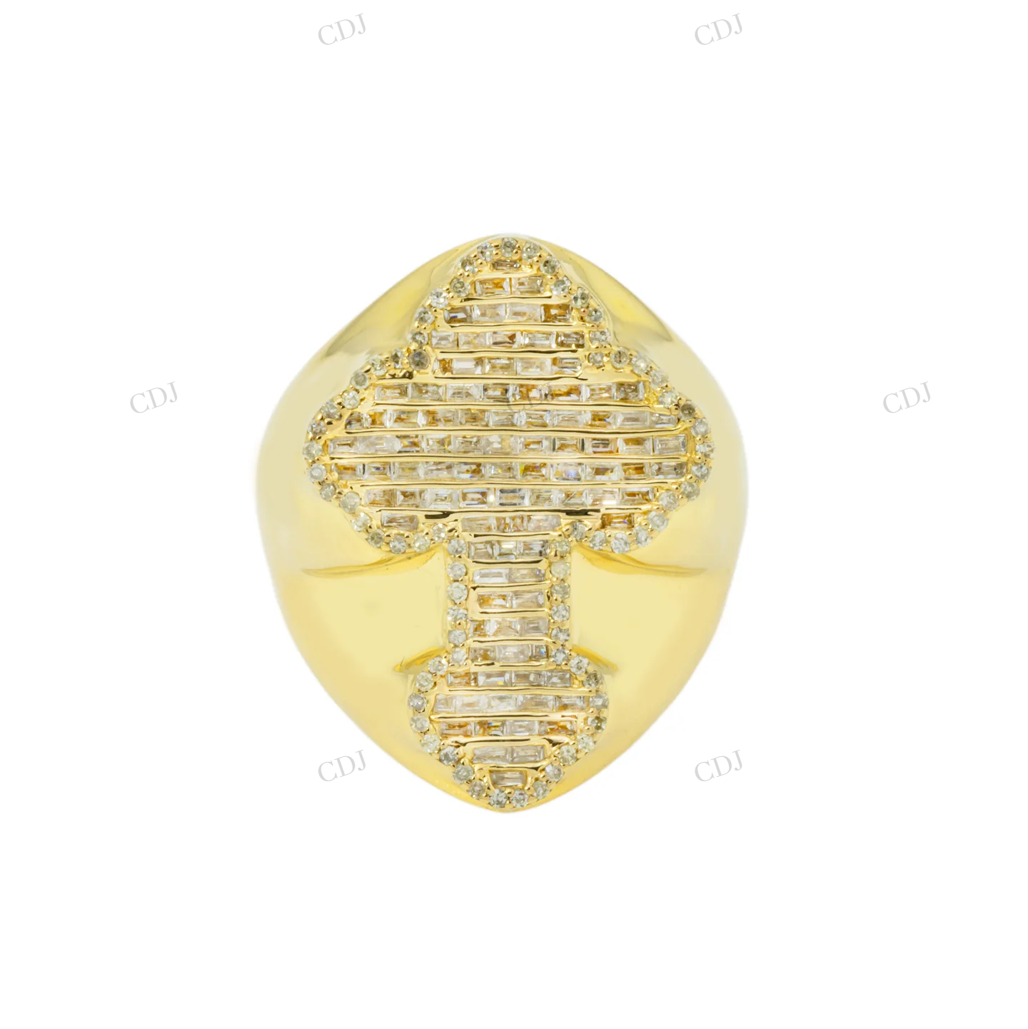 Silver Moissanite Baguette Diamond Cross Ring hip hop ring customdiamjewel