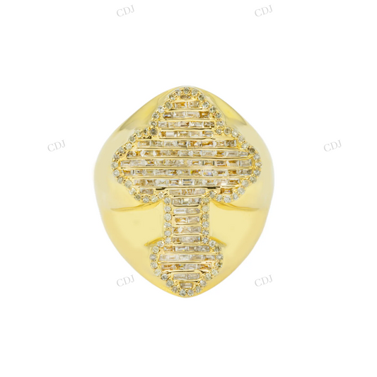 Silver Moissanite Baguette Diamond Cross Ring hip hop ring customdiamjewel