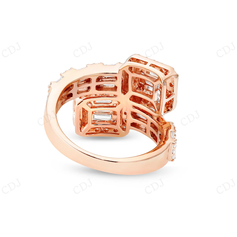 10K Gold Square Accent Baguette Diamond Wrap Ring hip hop jewelry CustomDiamJewel