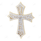 10K Gold Hollow Mesh Cross Lab Grown Diamond Pendant Hip Hop Pendent CustomDiamJewel