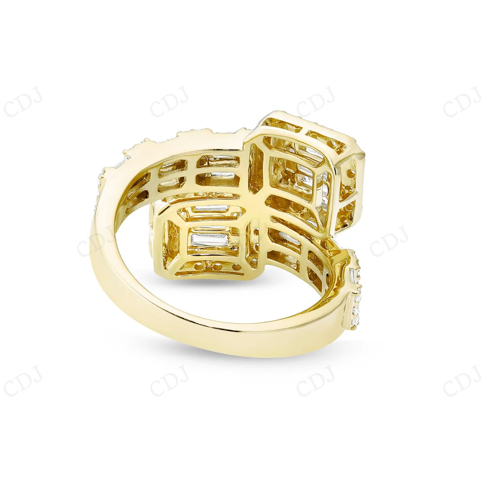 10K Gold Square Accent Baguette Diamond Wrap Ring hip hop jewelry CustomDiamJewel