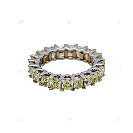Yellow Emerald Cut Moissanite Eternity Band hip hop jewelry customdiamjewel