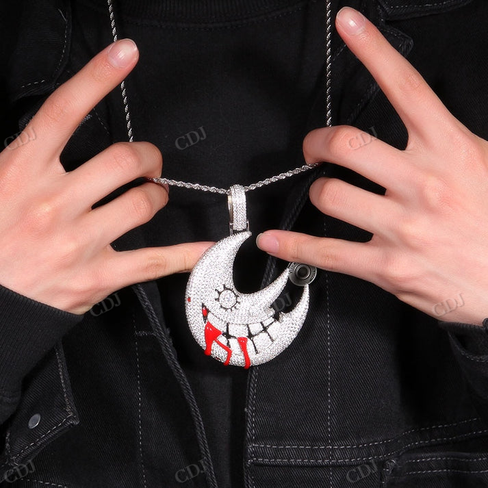 Hip Hop Devil Face Enamel Printed Pendant hip hop jewelry CustomDiamJewel