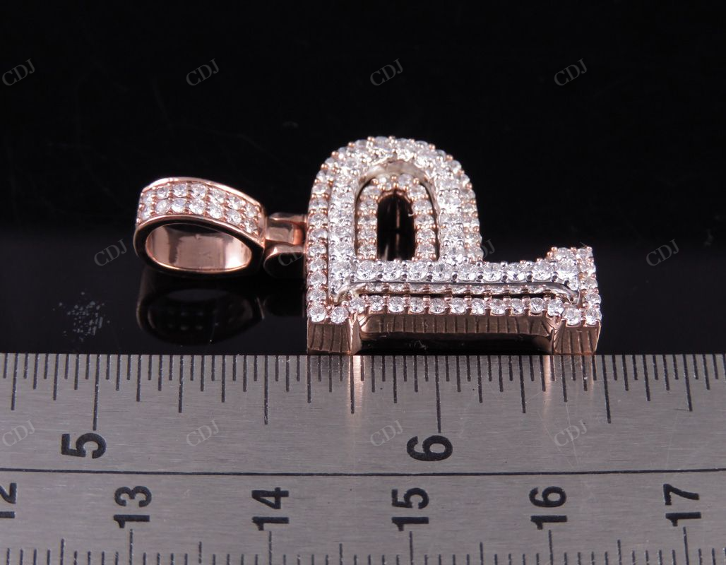 1.5" 1.7 CTW 14K Two Tone Gold Real Diamond Custom Initial 'P' Letter Pendant CustomDiamJewel