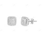 Cushion Cut Moissanite Diamond Halo Stud Earrings Stud earrings CustomDiamJewel