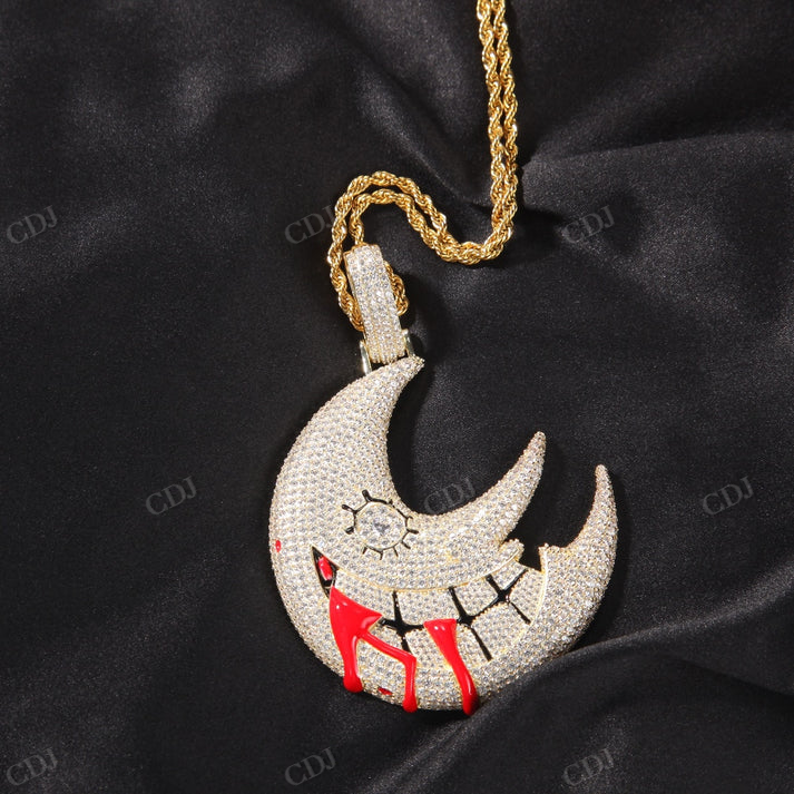 Hip Hop Devil Face Enamel Printed Pendant hip hop jewelry CustomDiamJewel