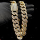 925 Silver Round Baguette Cut Two Tone Miami Cuban Link Chain CustomDiamJewel