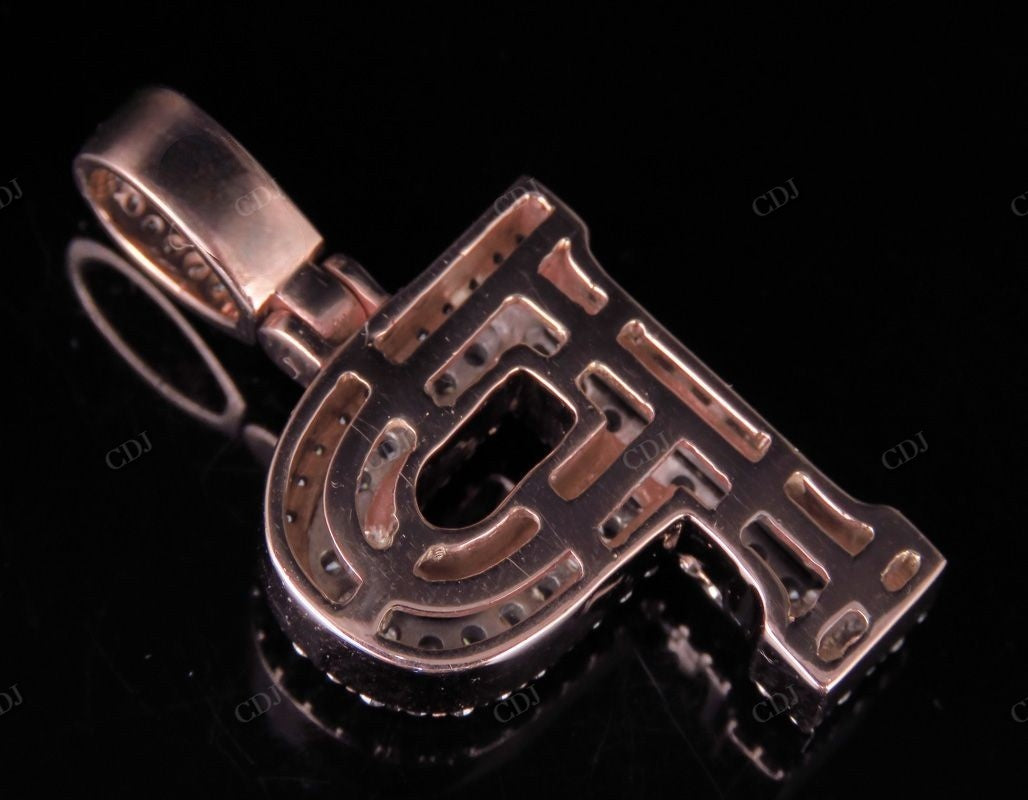 1.5" 1.7 CTW 14K Two Tone Gold Real Diamond Custom Initial 'P' Letter Pendant CustomDiamJewel