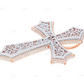 10K Gold Hollow Mesh Cross Lab Grown Diamond Pendant Hip Hop Pendent CustomDiamJewel
